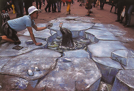 Рисунки мелом на асфальте (гениально) (автор Julian Beever)