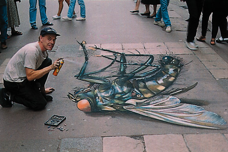 Рисунки мелом на асфальте (гениально). №4 (автор Julian Beever)